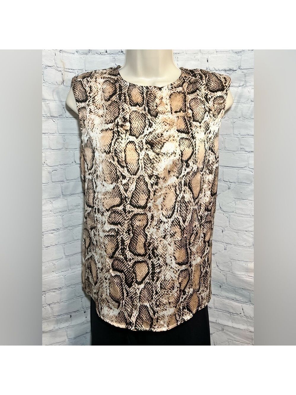 SHEIN Snakeskin Pattern Shoulder Pad Tank Size XS